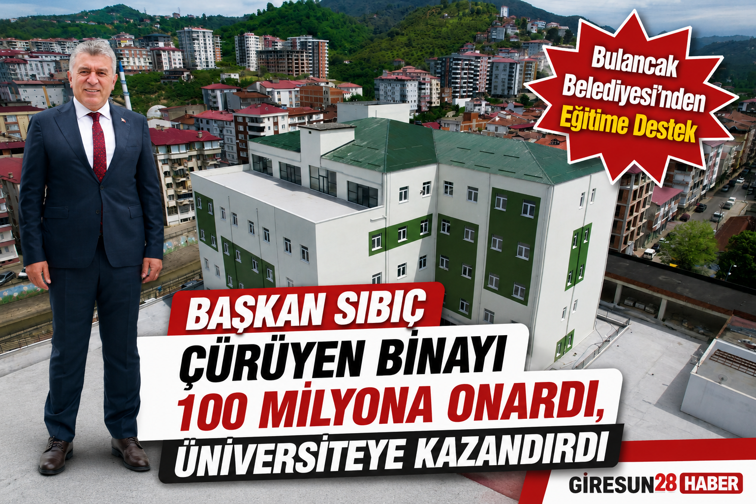 BAŞKAN SIBIÇ, YENİLENEN BİNANIN ANAHTARINI REKTÖR CAN’A TESLİM ETTİ