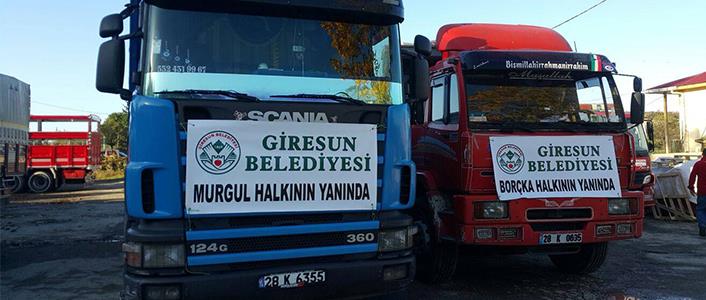 BORÇKA VE MURGUL’A YARDIM
