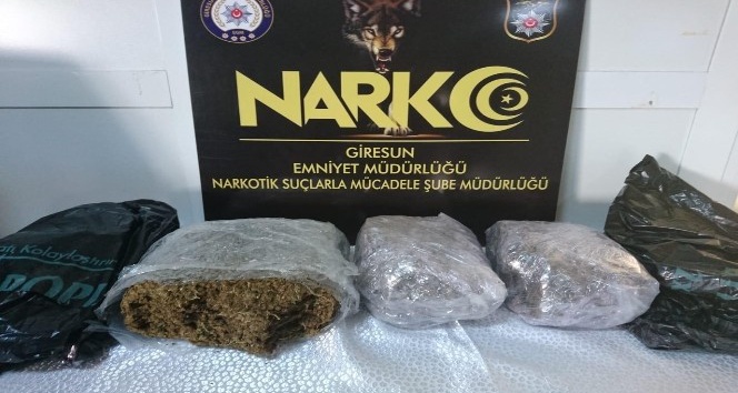 GİRESUN’DA 3 KİLO UYUŞTURUCU ELE GEÇİRİLDİ