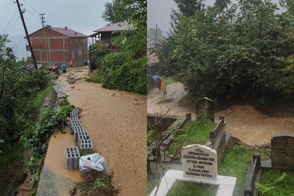 GİRESUN’DA SAĞANAK YAĞIŞ ETKİLİ OLUYOR