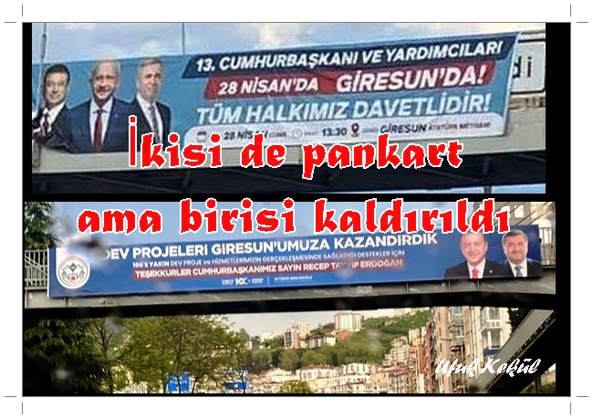 Giresun’da Kılıçdaroğlu’nun mitinginin pankartı kaldırıldı