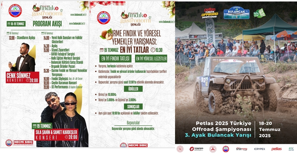 BULANCAK’TA ETKİNLİK GÜNÜ: GASTRONOMİ ŞENLİĞİ VE OFF-ROAD BAŞLIYOR