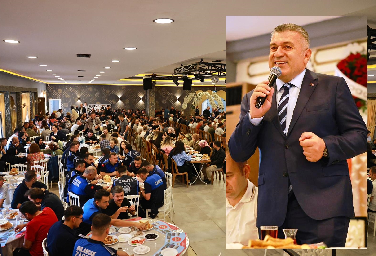Necmi Sıbıç, iş makinası kullandı, taş döşedi, belediye emekçilerine moral verdi