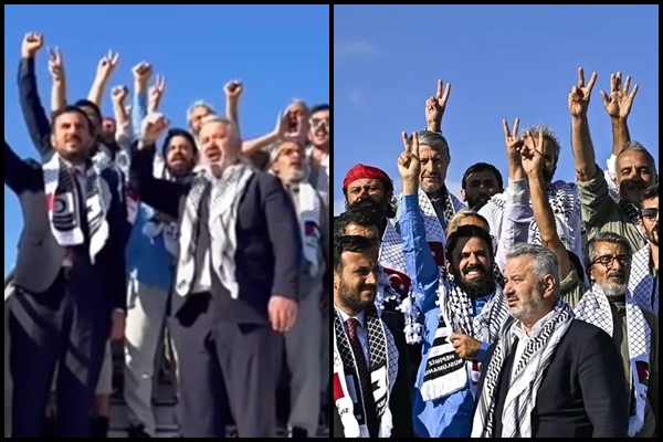 Hasan Turan, Sumud Aktivistlerini karşılayanlar arasındaydı Hasan Turan, Sumud Aktivistlerini karşılayanlar arasındaydı