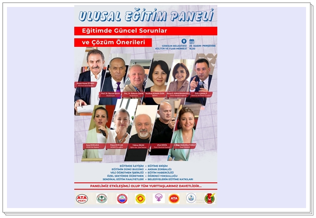 GİRESUN’DA ULUSAL EĞİTİM PANELİ YAPILACAK
