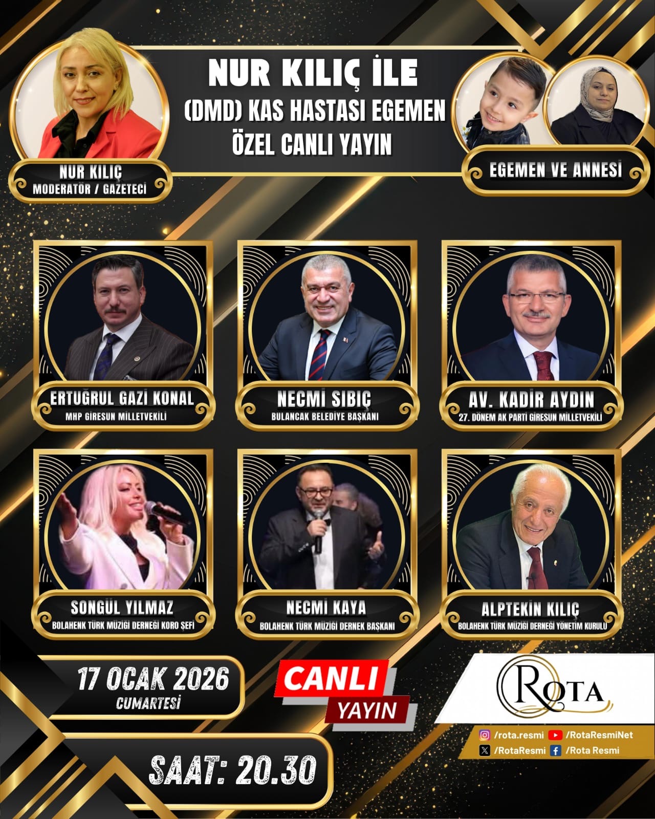 DMD KAS HASTASI EGEMEN İÇİN ROTA TV’DE CANLI YAYIN VAR