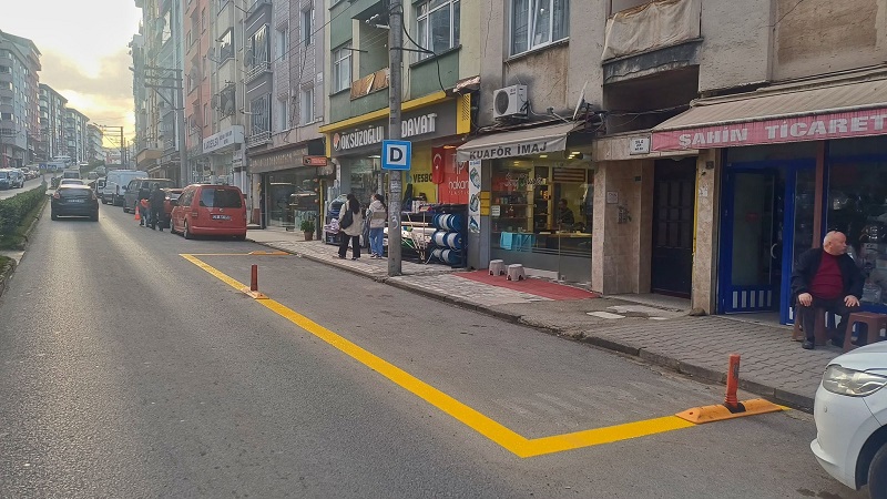 Giresun’da dolmuş durakları sürücüler görsün diye işaretlendi