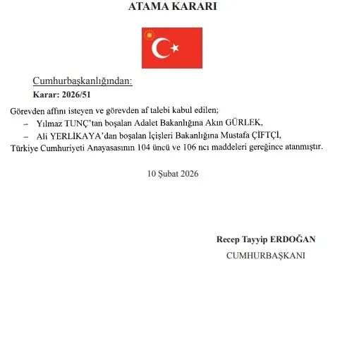 İKİ BAKAN DEĞİŞTİ