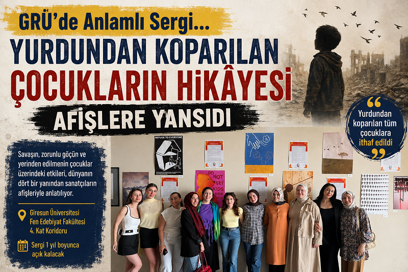 GRÜ’DE ‘SAVAŞ MAĞDURU GÖÇMEN ÇOCUKLAR AFİŞ SERGİSİ’ AÇILDI