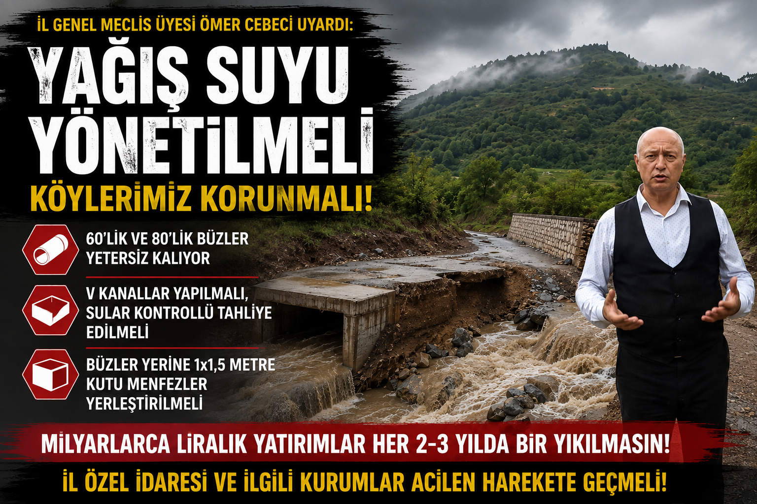 Ömer Cebeci afetlere karşı çözüm önerdi
