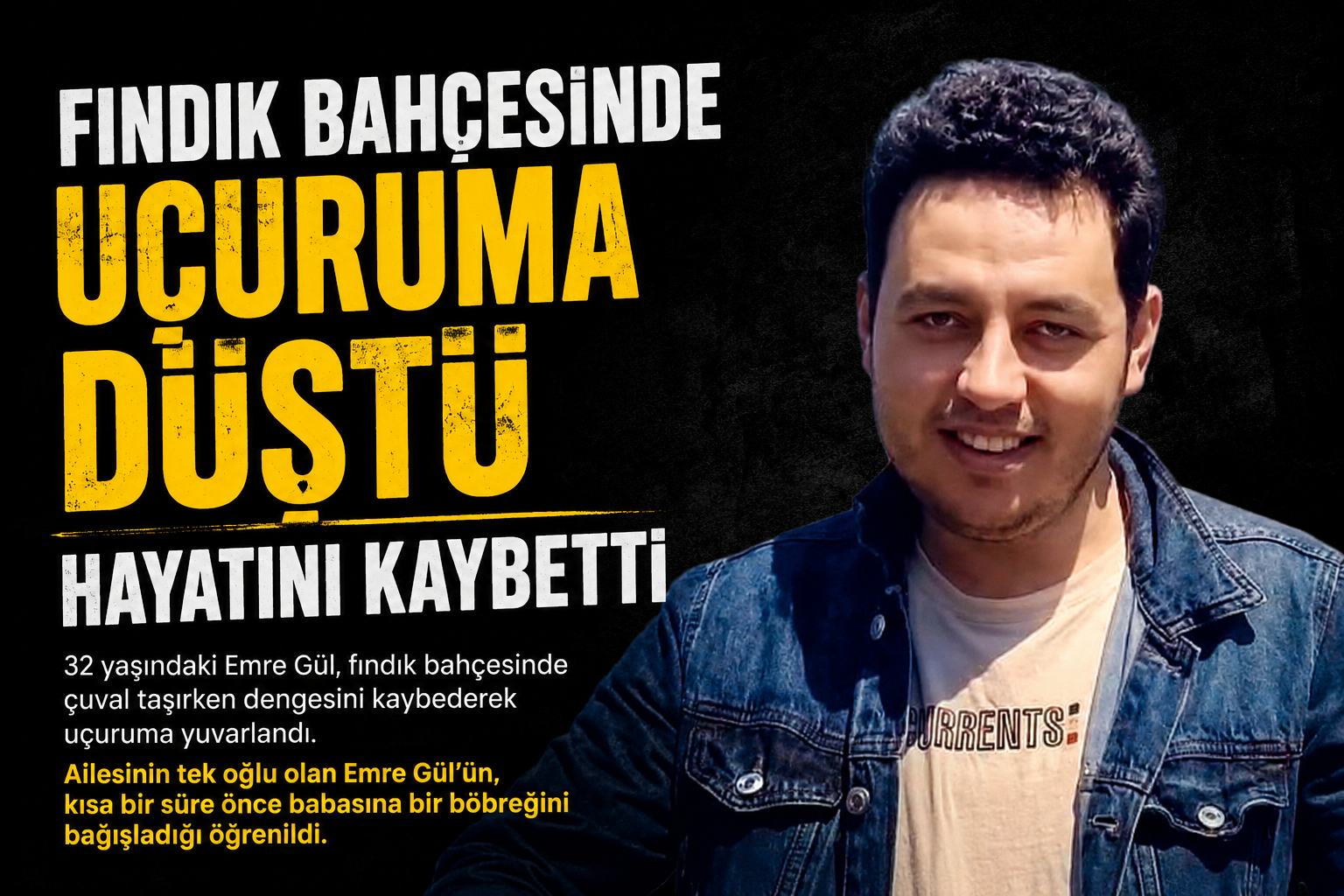 ÇUVAL TAŞIRKEN UÇURUMA DÜŞTÜ