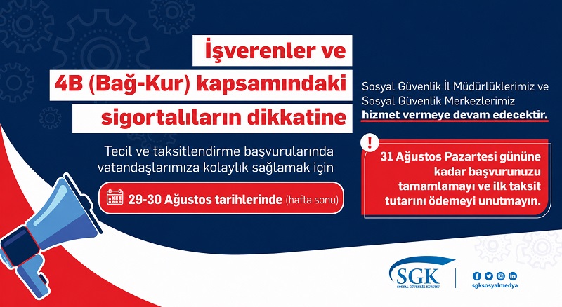 SGK’DA 31 AĞUSTOS MESAİSİ