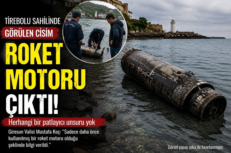 Tirebolu sahilinde bulunan füze benzeri cismin sırrı çözüldü